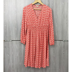 Boden Red Floral Midi Dress